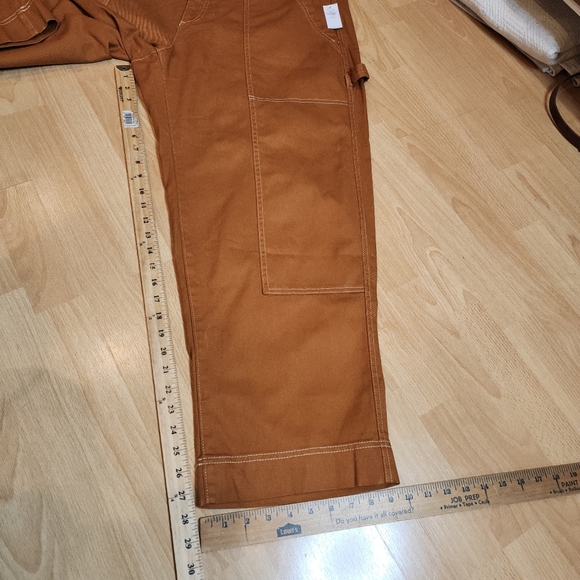 NWT Old Navy Utility Mustard Brown Orange Straight Twill Jeans Size 18 Petite - Picture 11 of 16